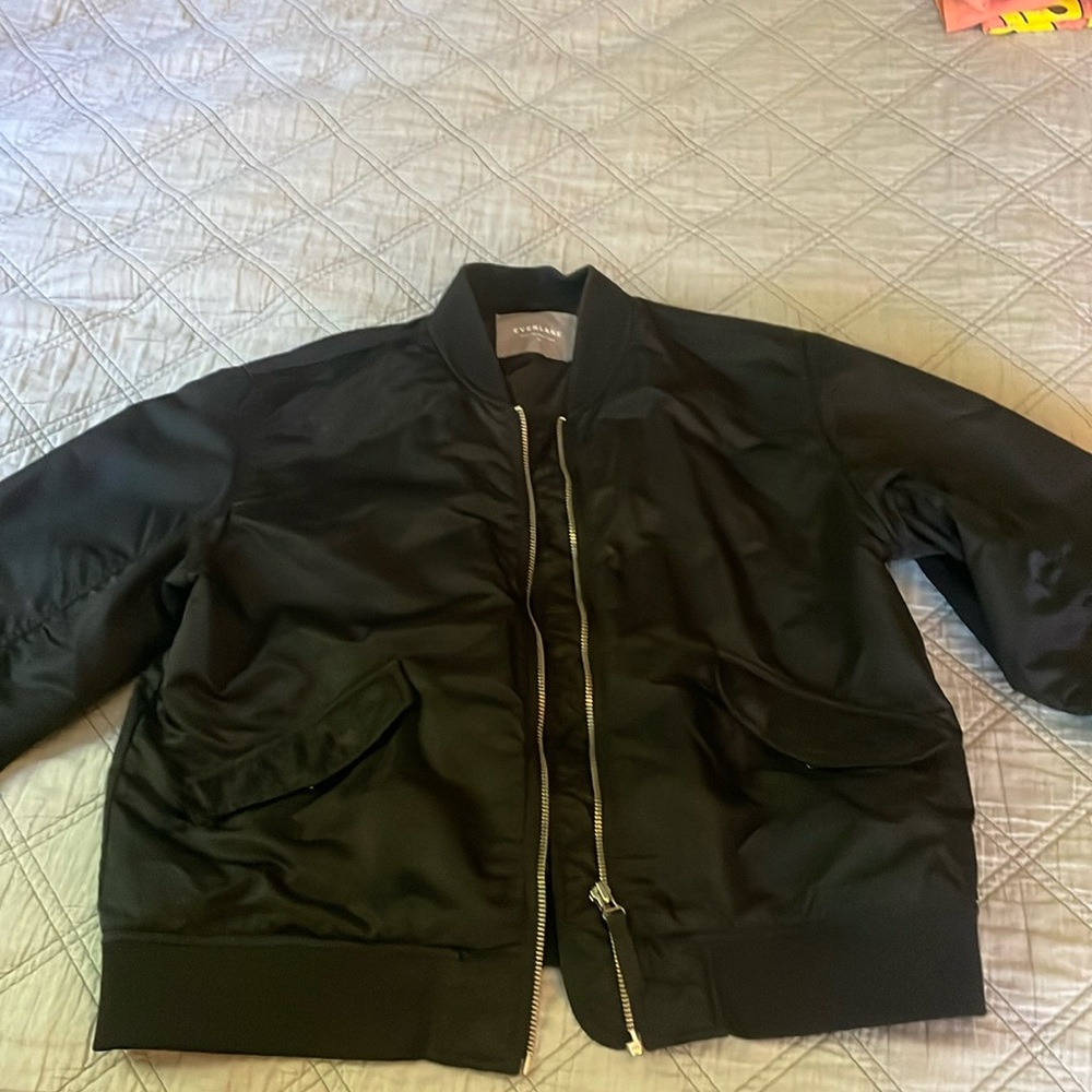 Everlane shiny padded bomber